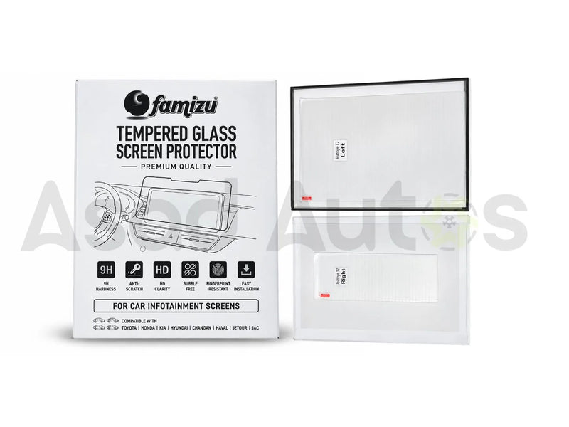 Transparent glass protector for Jetour T2 2026-2027 infotainment screen