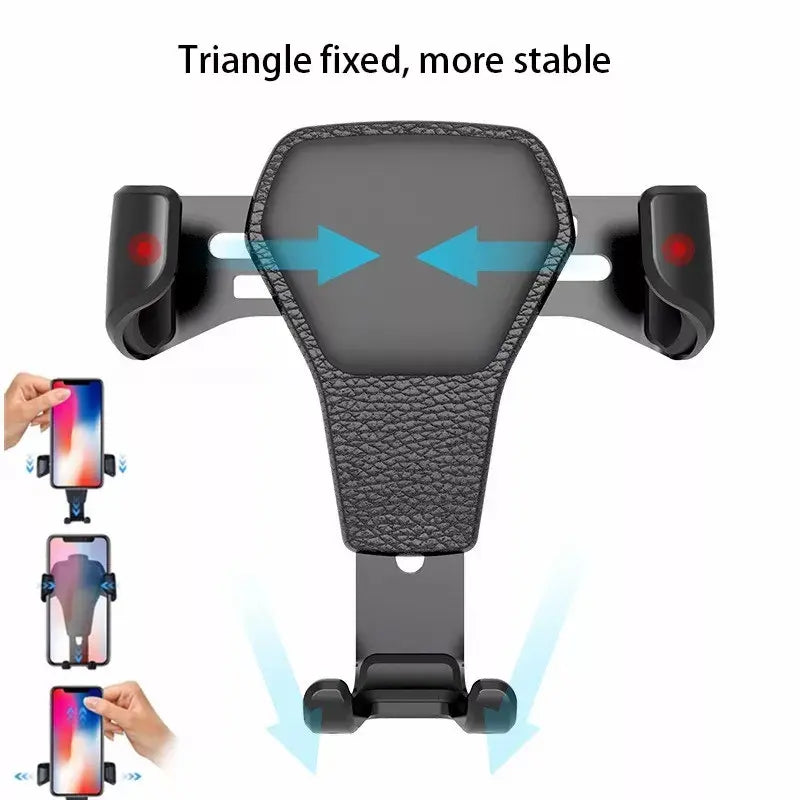 Universal gravity car air vent phone holder for secure hands-free smartphone mounting