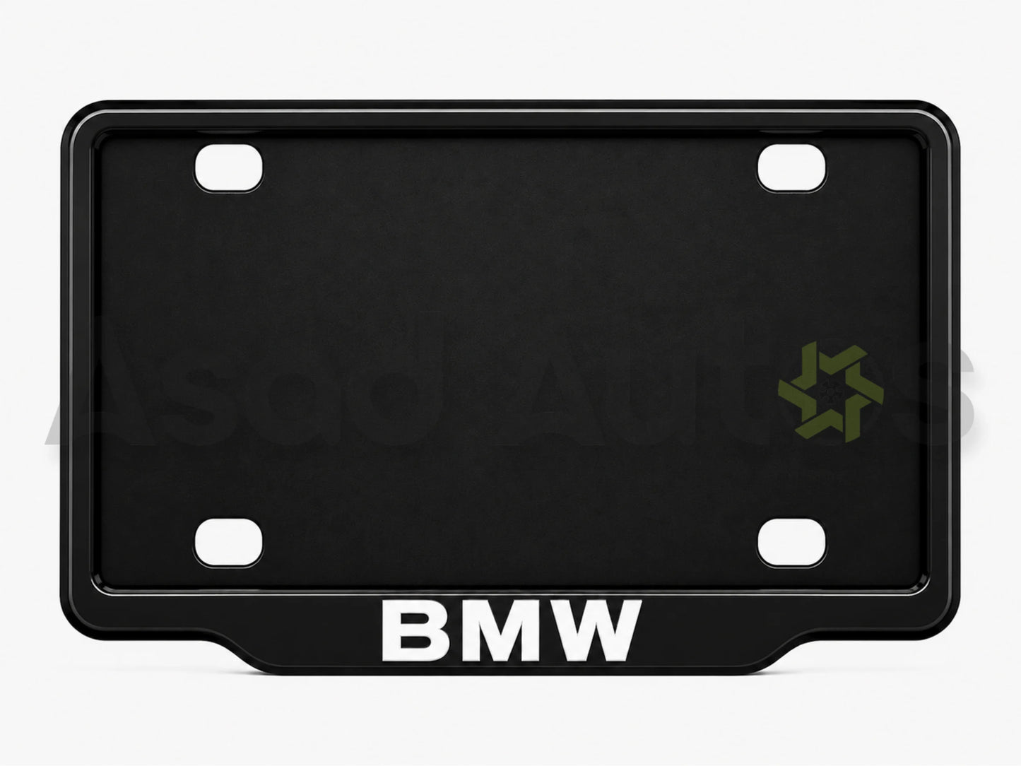 VANTIQ custom number plate frame fitted on BMW front plate area - Asad Autos