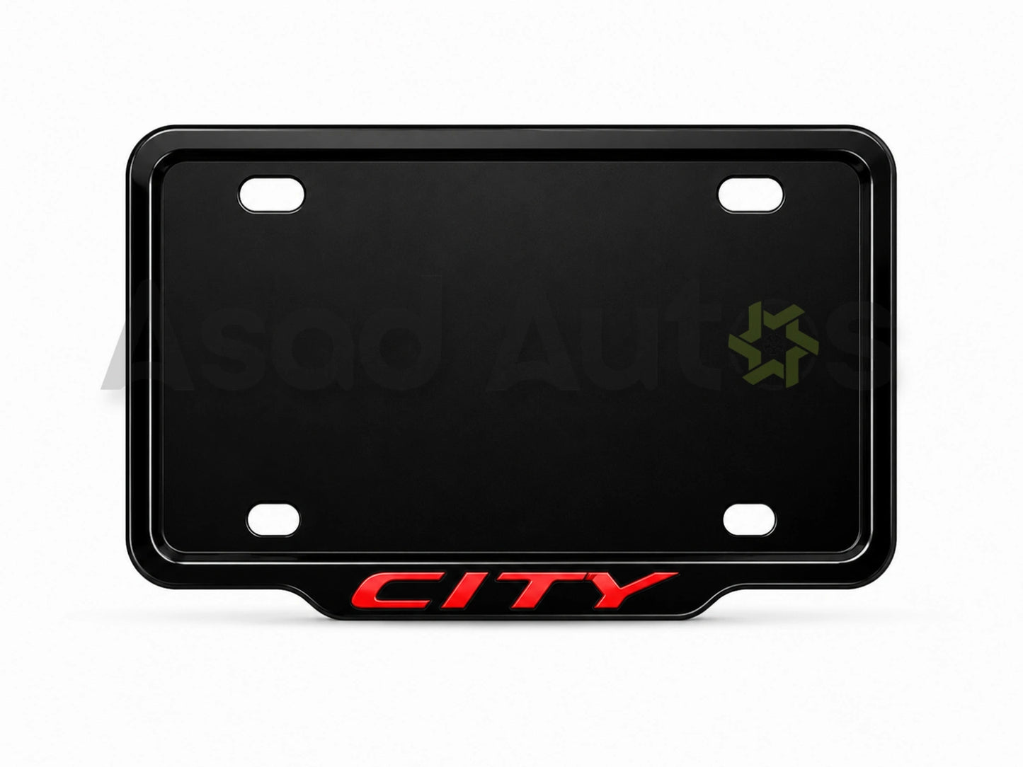 VANTIQ custom number plate frame-red-and cover for Honda City premium exterior styling - Asad Autos