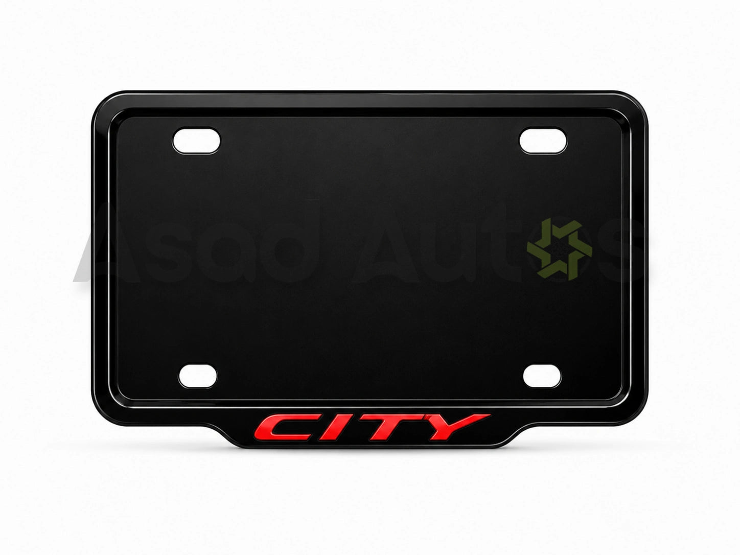 VANTIQ custom number plate frame-red-and cover for Honda City premium exterior styling - Asad Autos