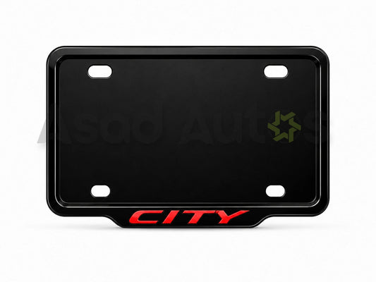 VANTIQ custom number plate frame-red-and cover for Honda City premium exterior styling - Asad Autos