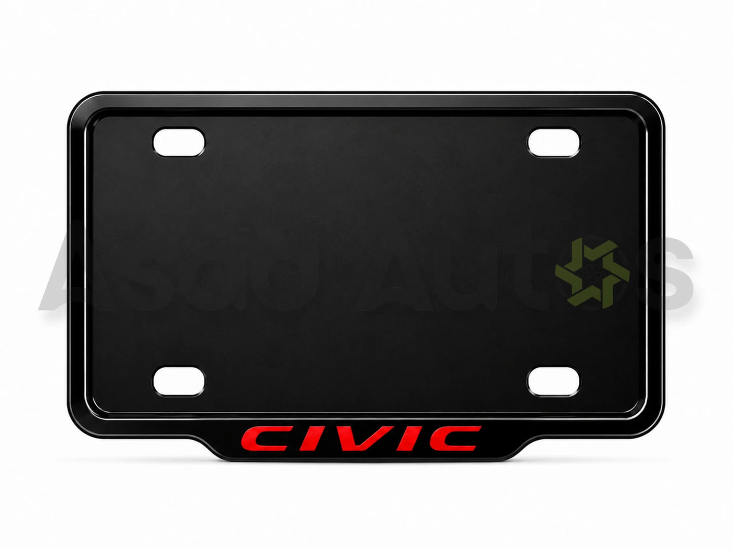 VANTIQ custom number plate frame and cover-red- for Honda Civic premium exterior styling - Asad Autos