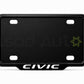 VANTIQ custom number plate frame-white-fitted on Honda Civic front plate area - Asad Autos