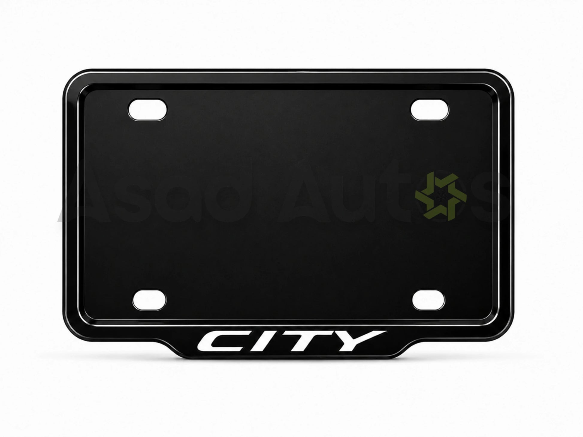 VANTIQ custom number plate frame-white-fitted on Honda City front plate area - Asad Autos