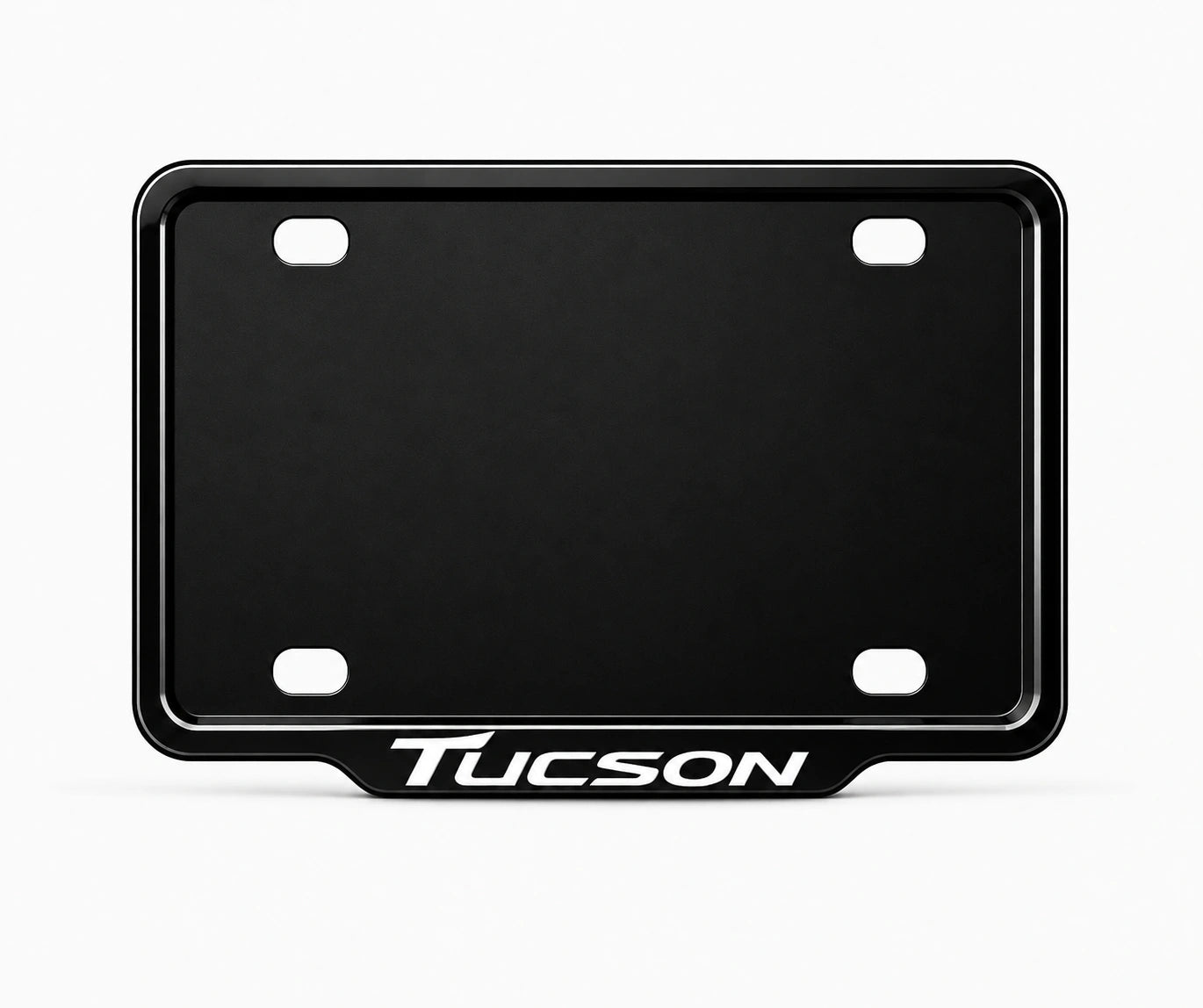 VANTIQ custom number plate frame-white-fitted on Hyundai Tucson front plate area - Asad Autos