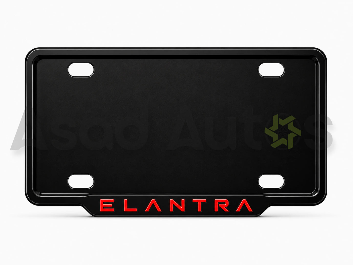 VANTIQ custom number plate frame-red- and cover for Hyundai Elantra premium exterior styling - Asad Autos