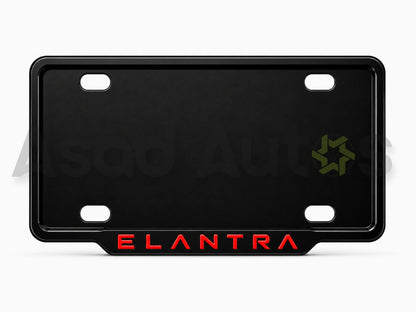 VANTIQ custom number plate frame-red- and cover for Hyundai Elantra premium exterior styling - Asad Autos