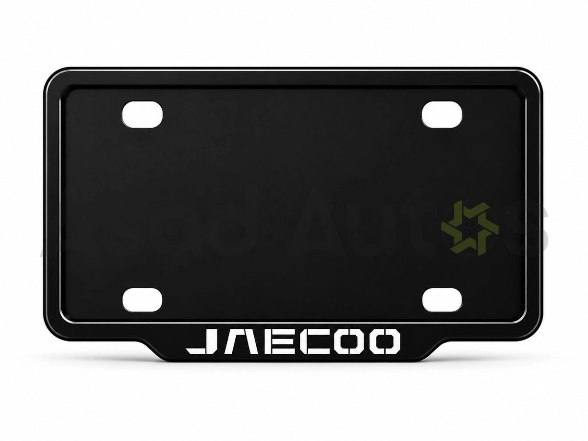 vantiq custom number plate frame-white-fitted on Jaecoo J6 front plate area - Asad Autos