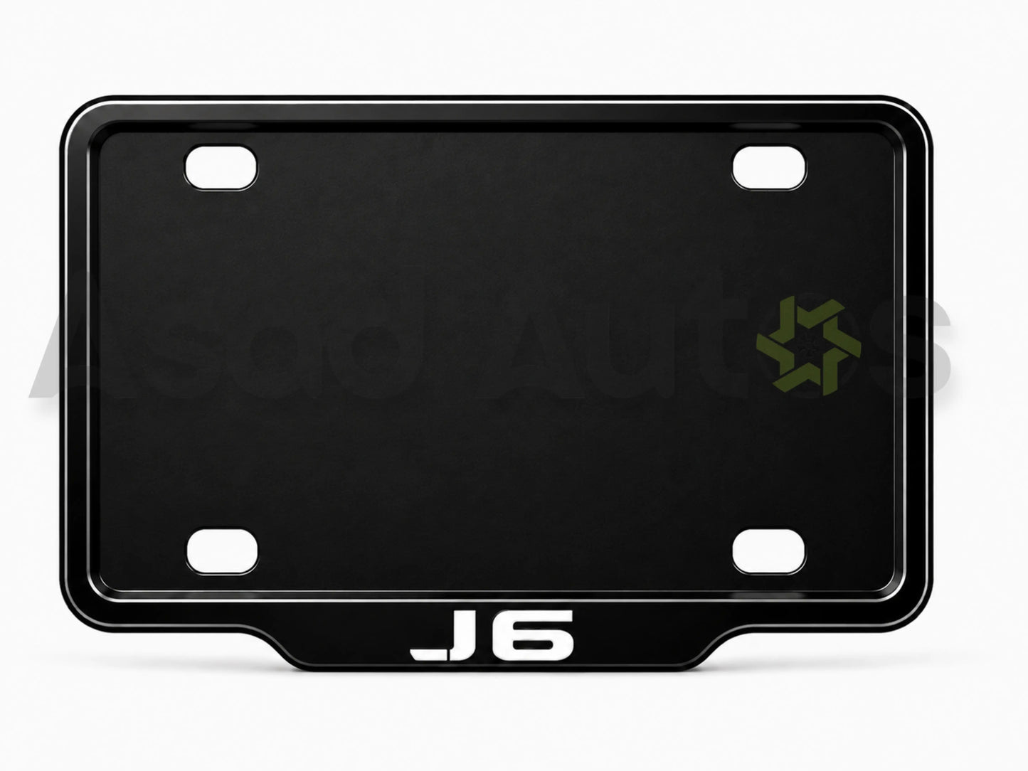 VANTIQ custom number plate frame-white-fitted on Jaecoo J6 front plate area - Asad Autos