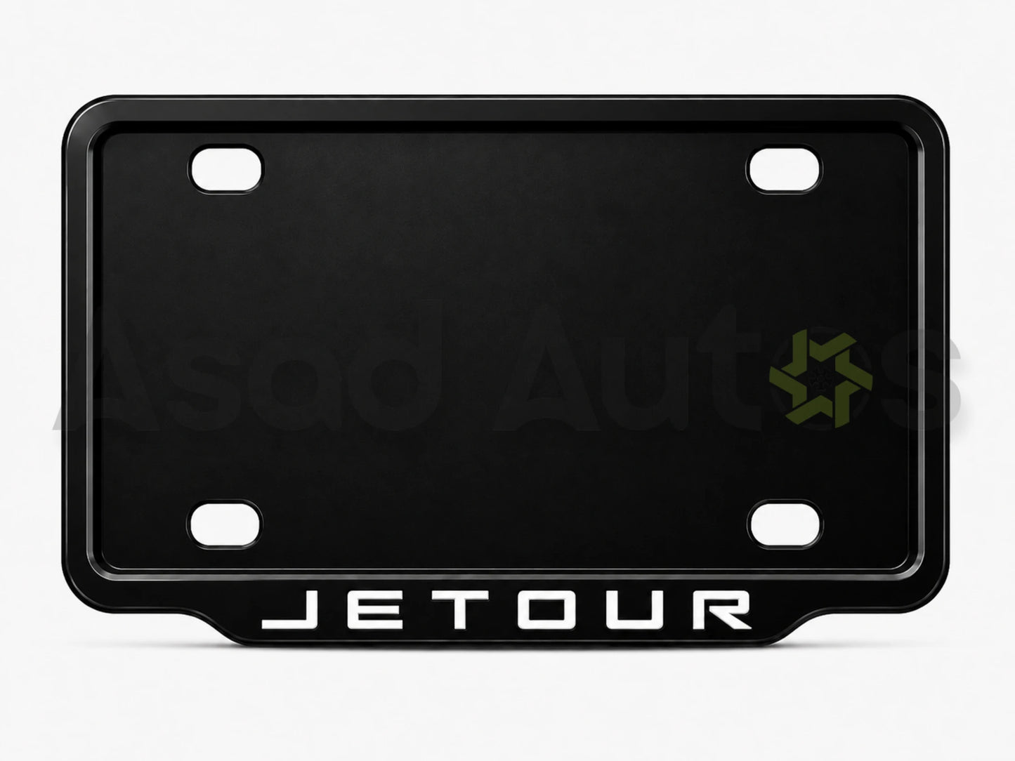 VANTIQ custom number plate frame-white-fitted on Jetour front plate area - Asad Autos