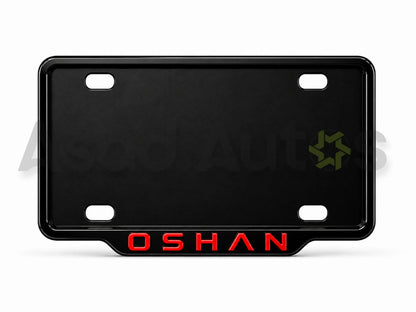 VANTIQ custom number plate frame and cover-red- for Oshan premium exterior styling - Asad Autos