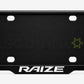 VANTIQ number plate frame fitted on Toyota Raize front plate area - Asad Autos