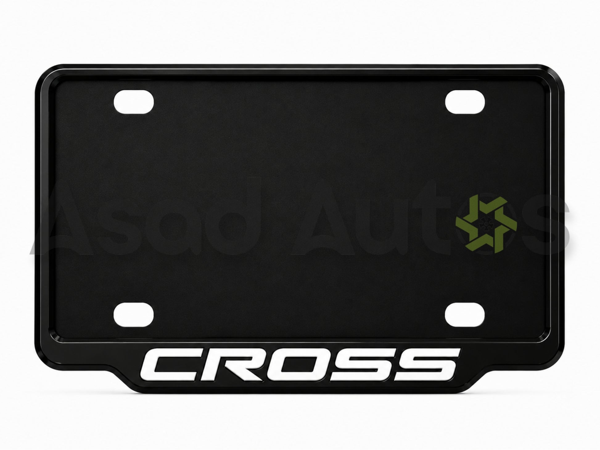 VANTIQ custom number plate frame fitted on Corolla Cross front plate area - Asad Autos