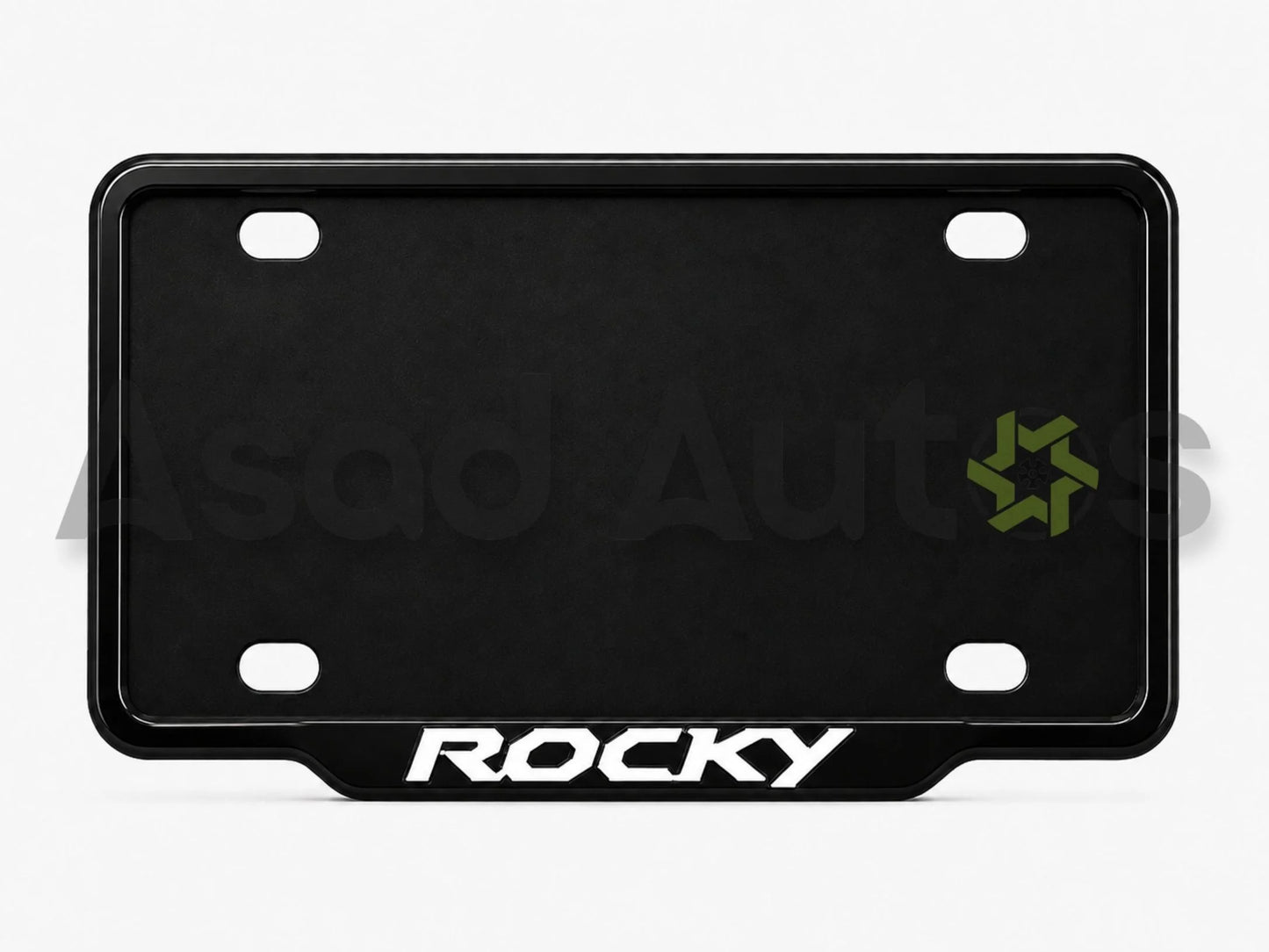 VANTIQ custom number plate frame fitted on Rocky front plate area - Asad Autos