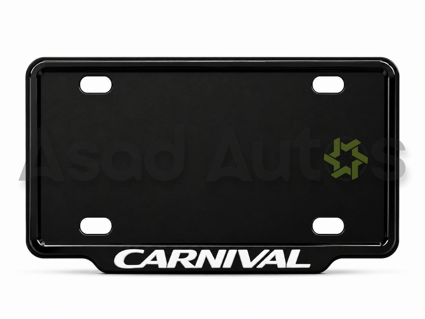 VANTIQ custom number plate frame fitted on Carnival front plate area - Asad Autos