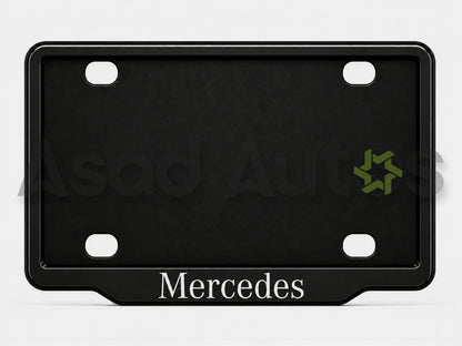 VANTIQ custom number plate frame fitted on Mercedes front plate area - Asad Autos