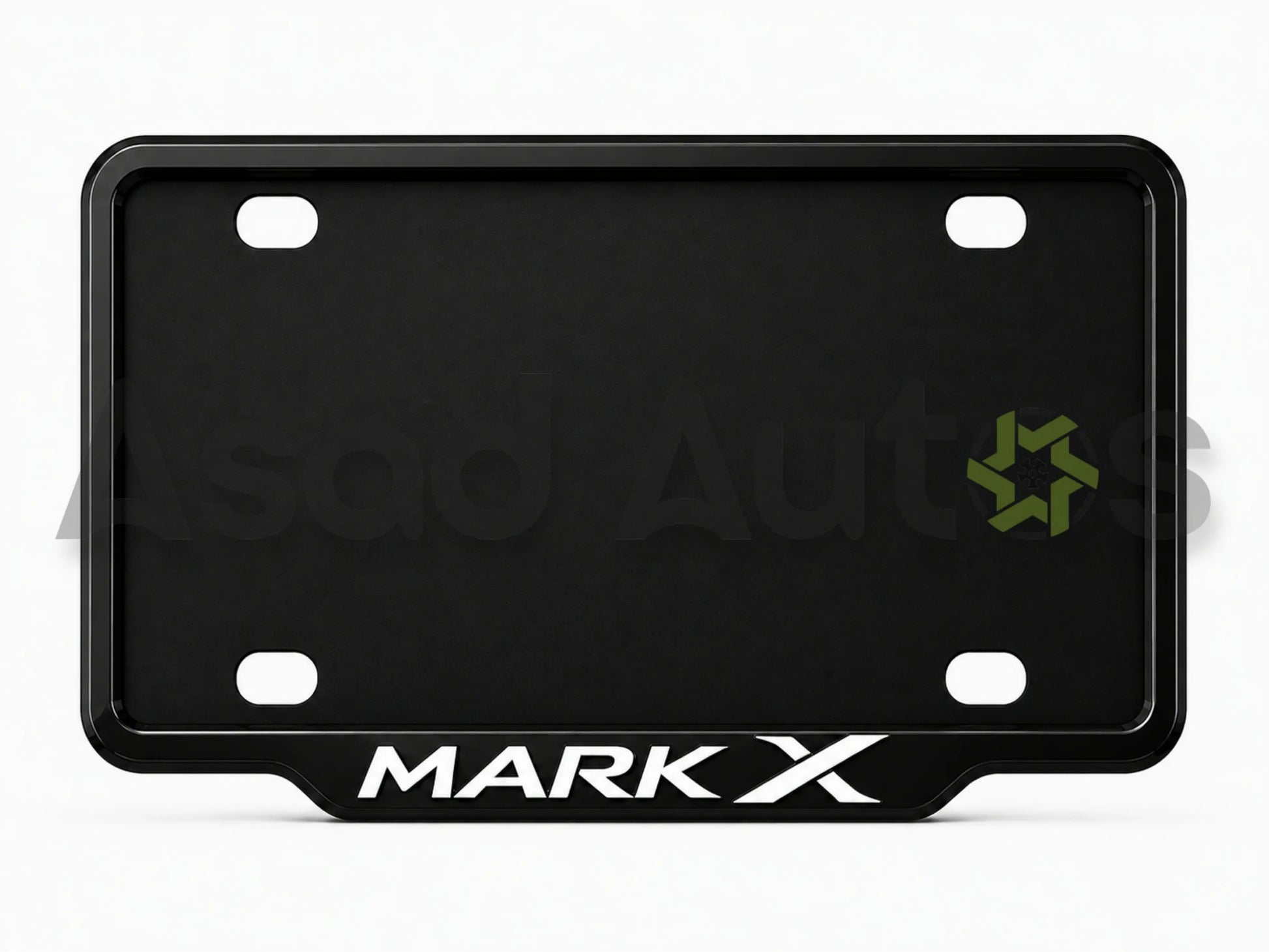VANTIQ custom number plate frame fitted on Mark X front plate area - Asad Autos