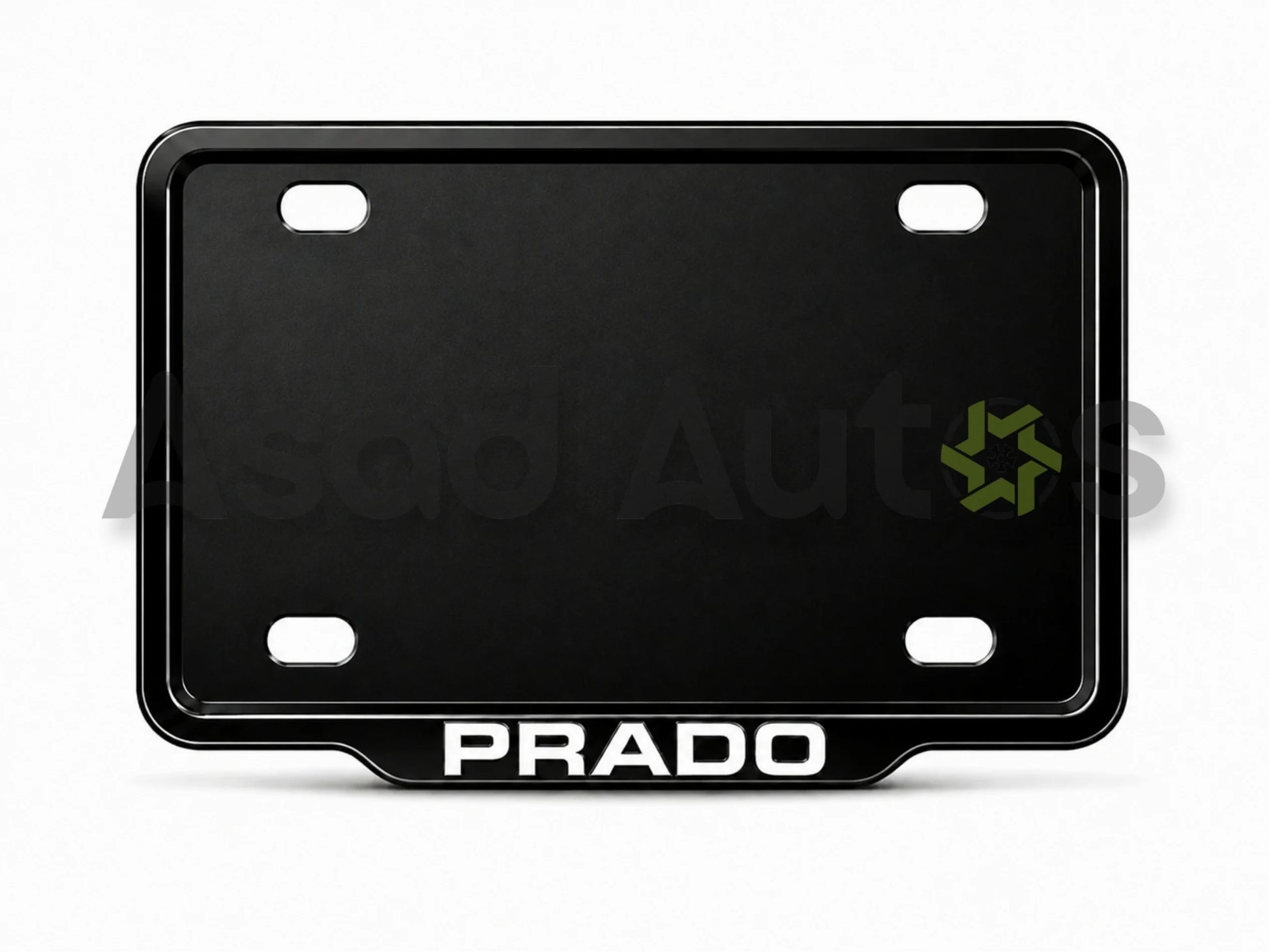 VANTIQ custom number plate frame fitted on Prado front plate area - Asad Autos