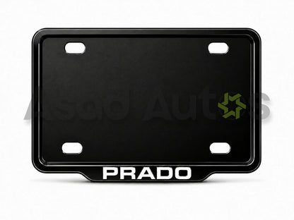 VANTIQ custom number plate frame fitted on Prado front plate area - Asad Autos