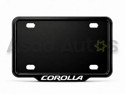 VANTIQ custom number plate frame fitted on Toyota Corolla front plate area - Asad Autos