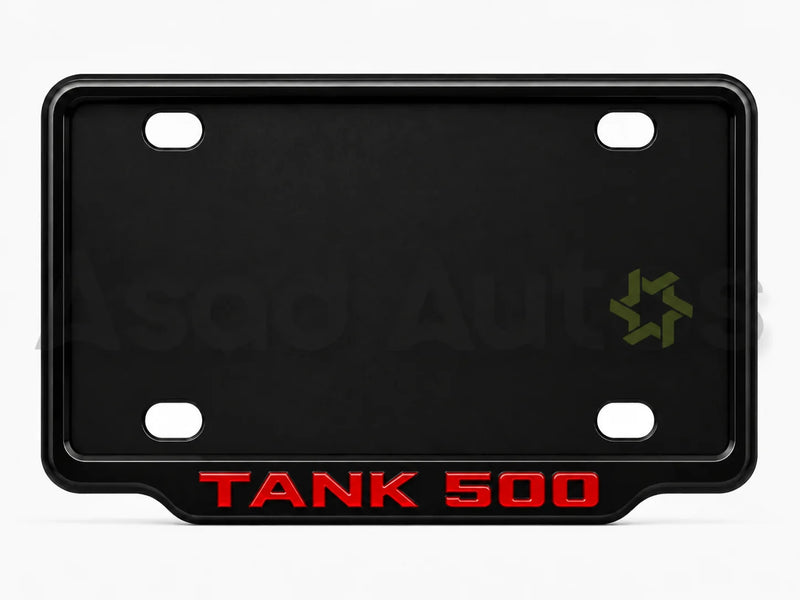 vantiq number plate frame fitted on GWM Tank 500 front plate area - Asad Autos