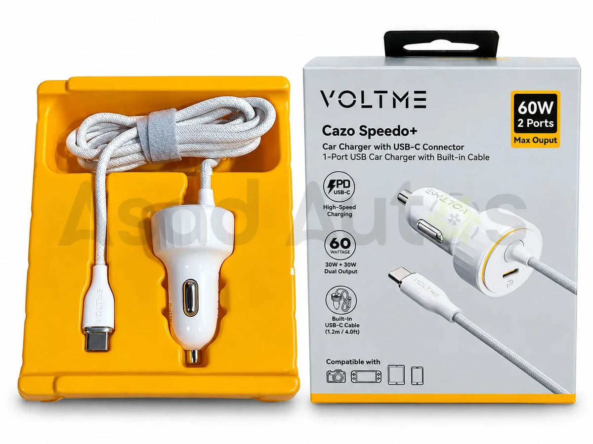 Voltme Cazo Speedo+ 60W car charger with USB-C built-in cable