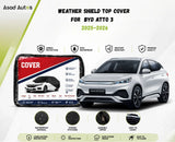 Weather shield black top cover custom fit on BYD Atto 3 2025-2026 electric SUV for all-weather protection - Asad Autos