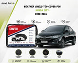 Weather shield black top cover custom fit on Honda City 2022-2026 for all-weather protection