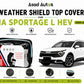 Weatherproof paint-safe fabric close-up of weather shield top cover for Hyundai Tucson HEV 2025-2026 sun rain and dust protection - Asad Autos