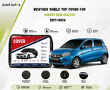 Weather shield black top cover custom fit on Suzuki New Cultus 2017-2026 for all-weather protection - Asad Autos